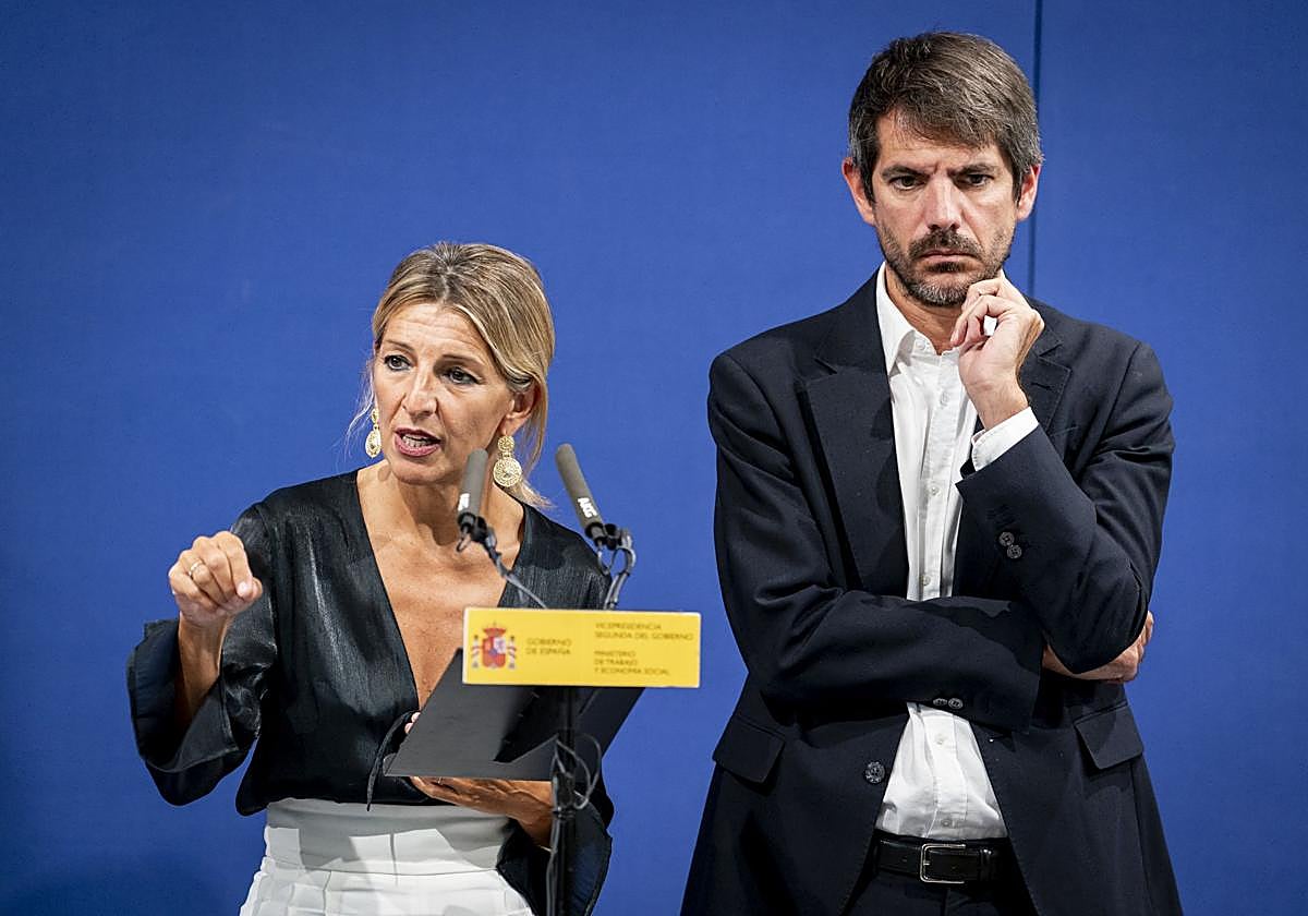 Yolanda Díaz y Ernest Urtasun, en una imagen de la semana pasada
