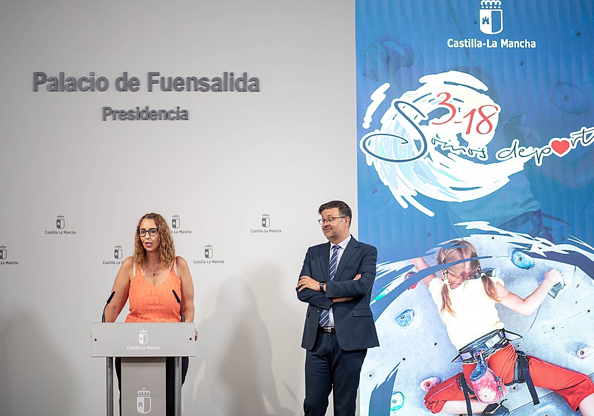 Sara Simón y Amador Pastor este martes en el Palacio de Fuensalida