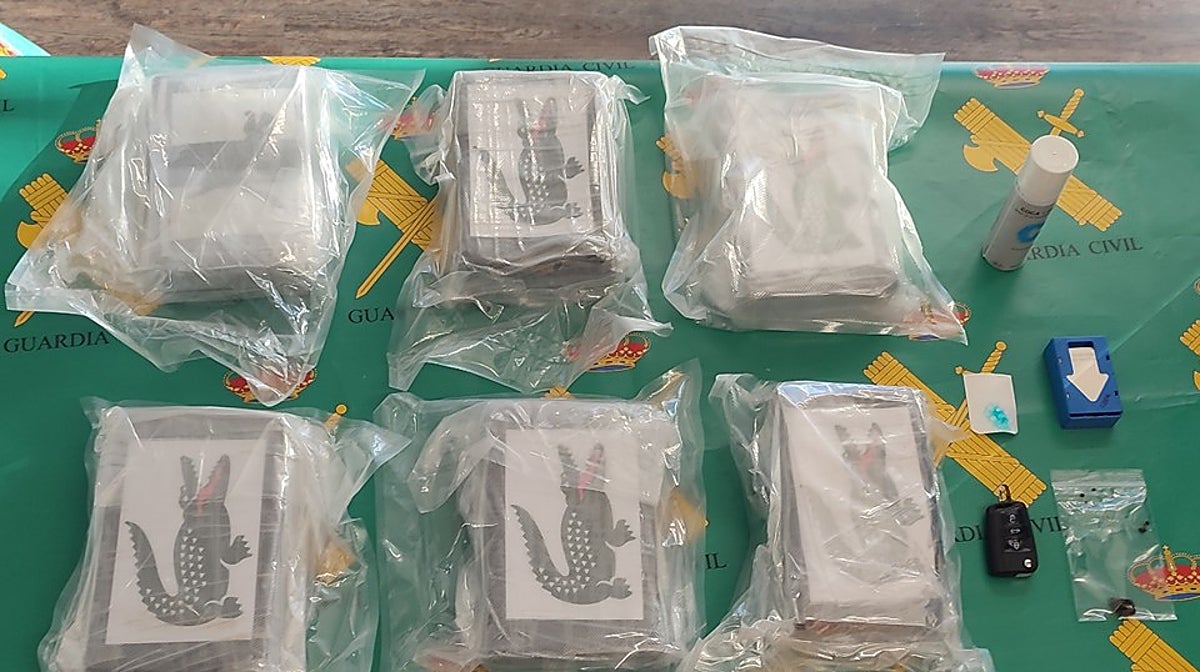 Imagen de la cocaína intervenida por la Guardia Civil