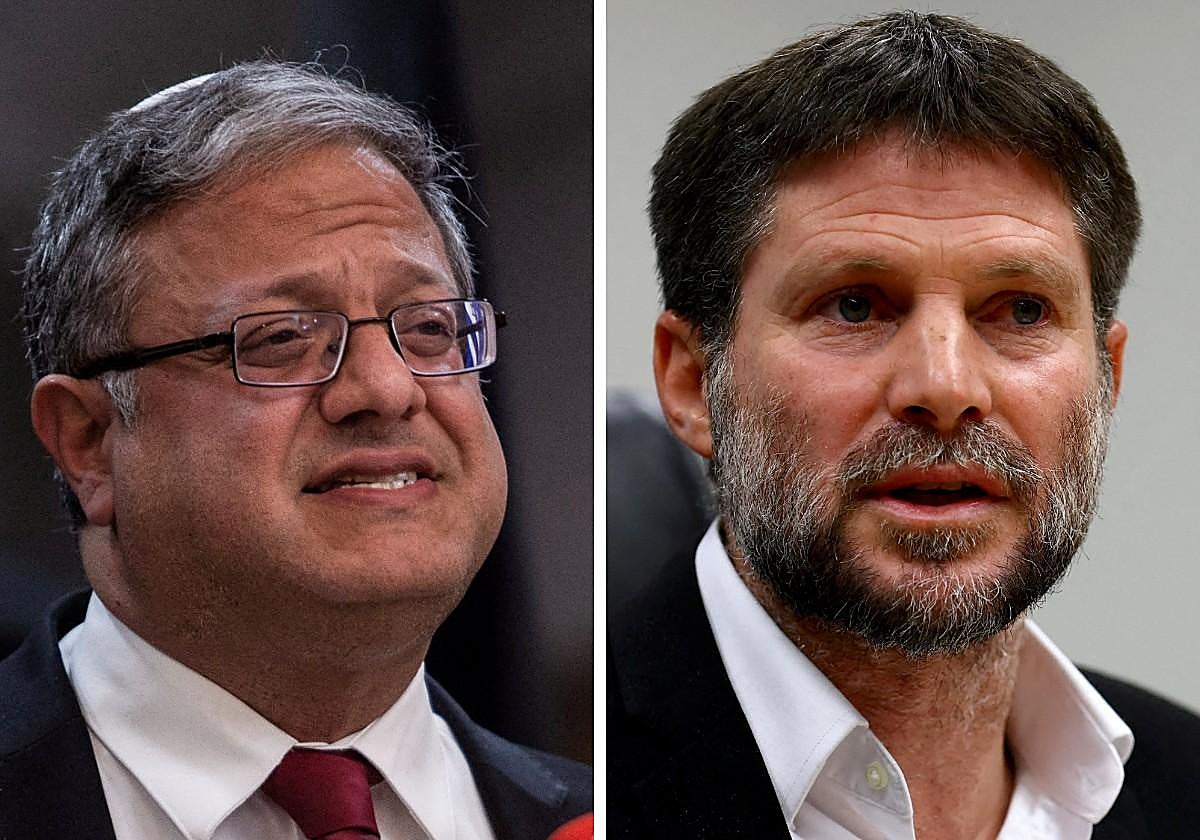 El titular de Seguridad Nacional de Israel Itamar Ben-Gvir y el titular de Hacienda Bezalel Smotrich