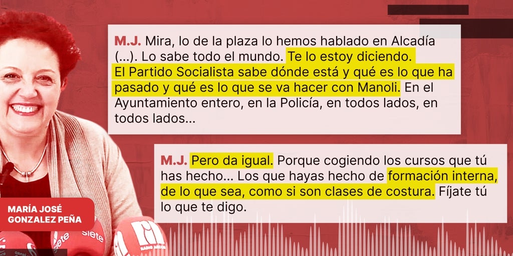 «El PSOE sabe lo que se va a hacer con Manoli», la concejal apunta a su partido en los audios sobre el enchufe a cambio de votos en Arcos de la Frontera