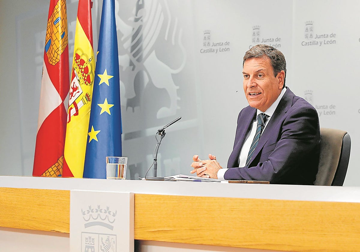 El portavoz de la Junta, Carlos Fernández Carriedo, tras el Consejo de Gobierno