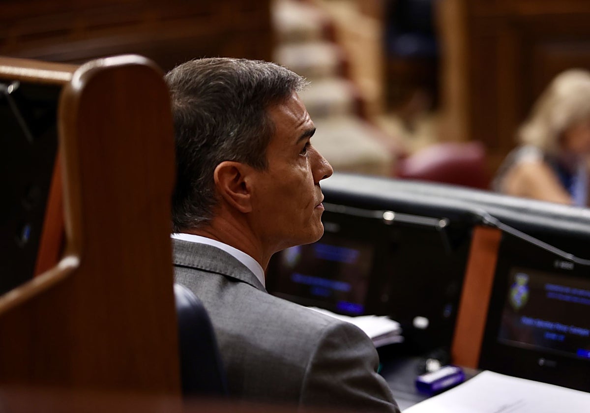 Imagen de archivo del presidente del Gobierno, Pedro Sánchez, en el Congreso de los Diputados