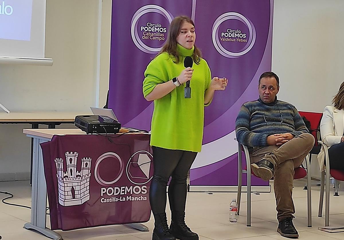 Martina García Anguita, en un acto de Podemos en 2023.