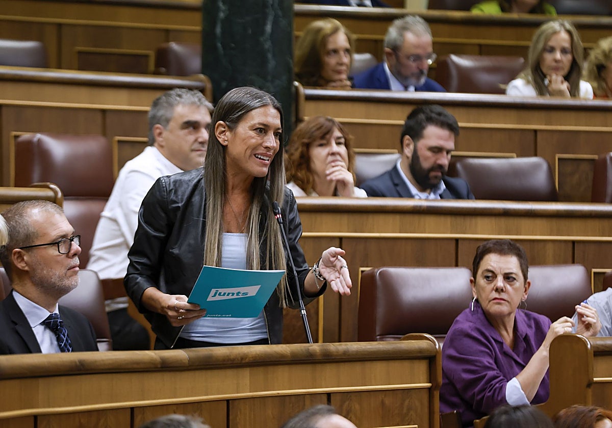 La portavoz de Junts per Catalunya, Miriam Nogueras, en el Congreso