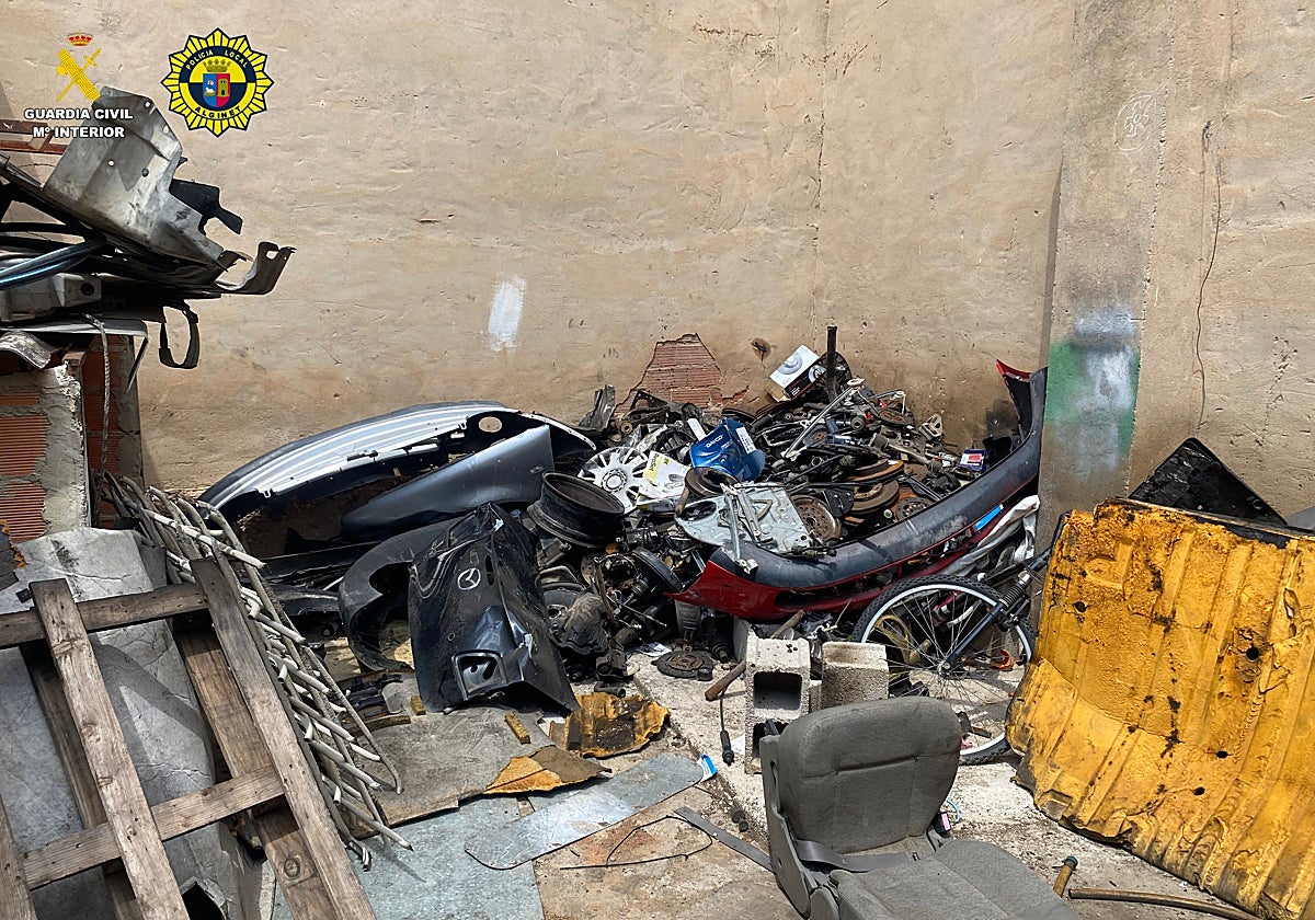 Imagen de los restos hallados en el taller clausurado en la localidad valenciana de Alginet