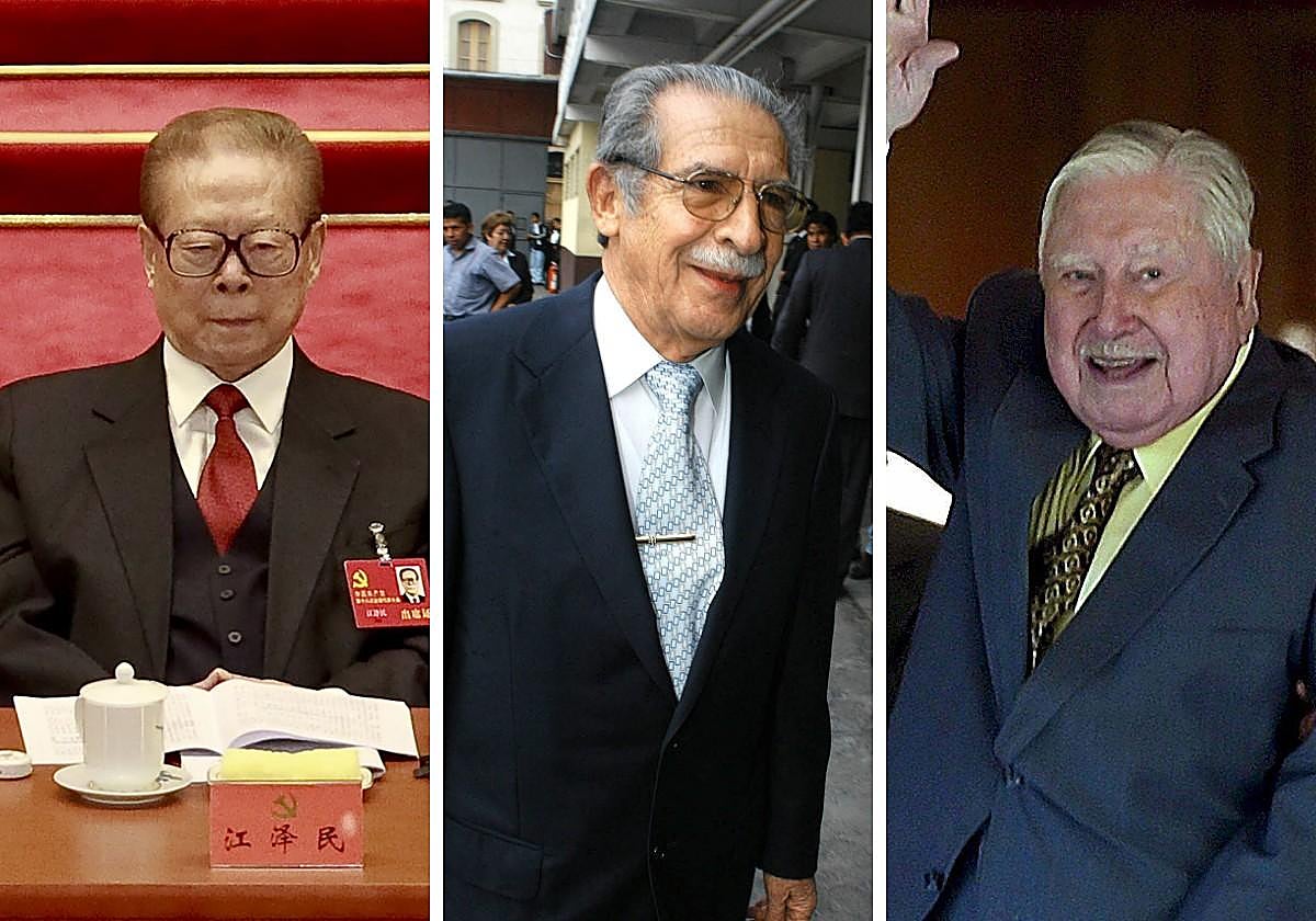 Jiang Zemin, Efraín Ríos Montt y Augusto Pinochet