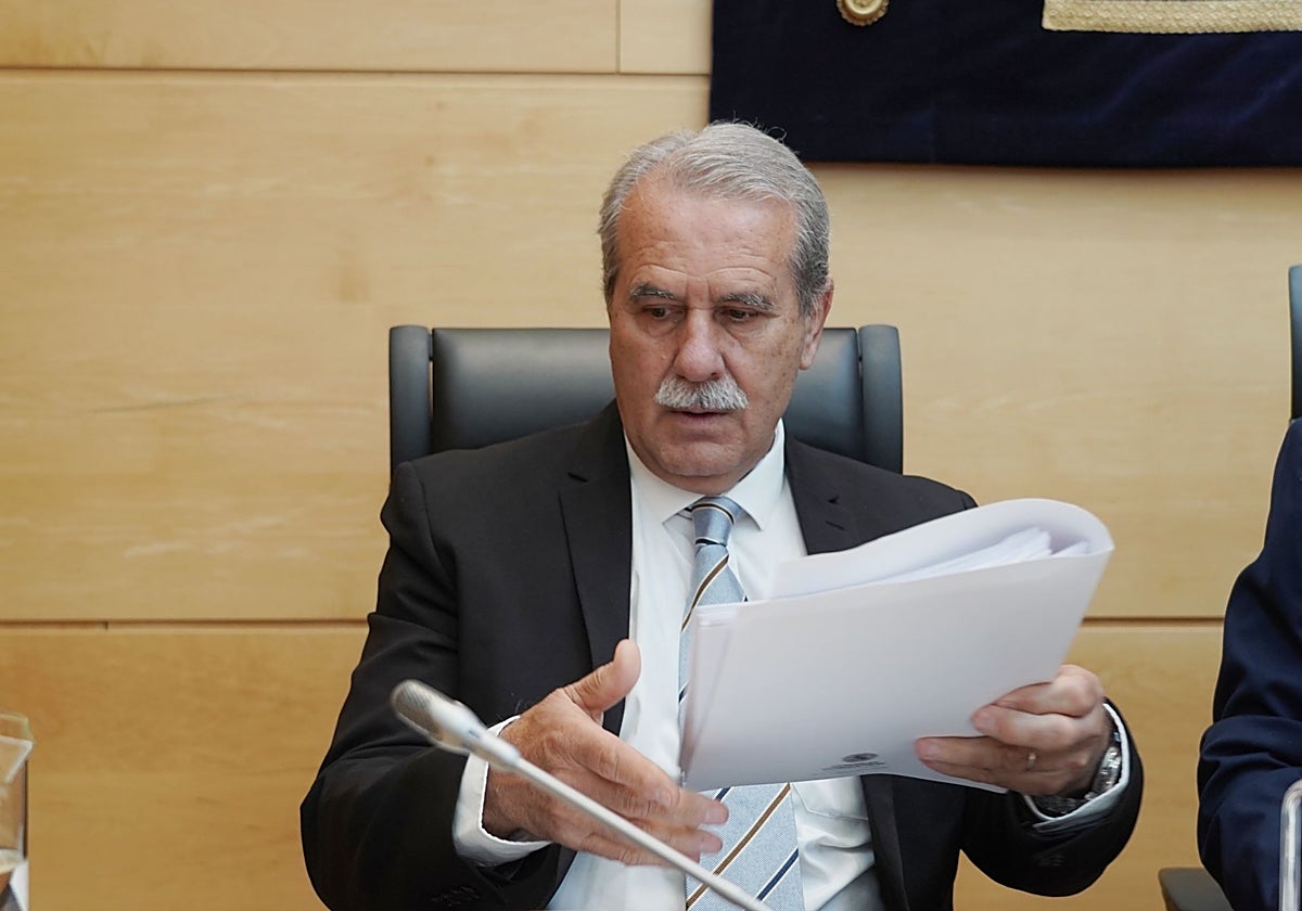 El presidente del Consejo Consultivo de Castilla y León, Agustín Sánchez de Vega, durante una de sus comparecencias en las Cortes