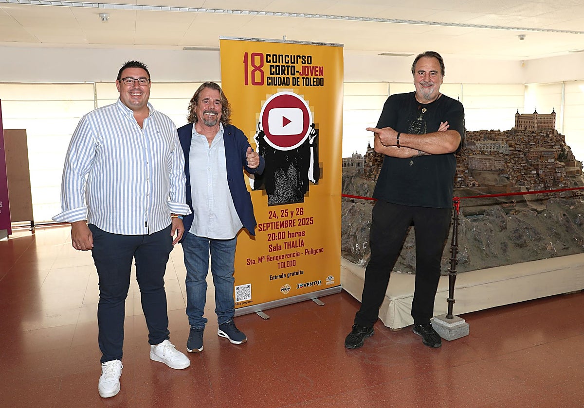 García-Toledano, Muñoz y Perea en la presentación del Festival de Corto-Joven 'Ciudad de Toledo'