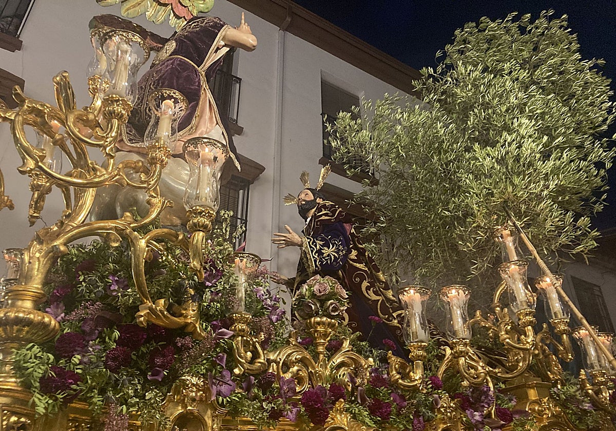 Nuestro Padre Jesús de la Oración en el Huerto, durante la procesión extraordinaria de regreso a San Francisco, el sábado