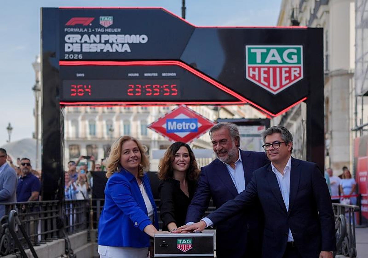 Isabel Díaz Ayuso, con Inma Sanz, Ángel Asensio y Daniel Martínez activan la cuenta atrás del GP de España de F1
