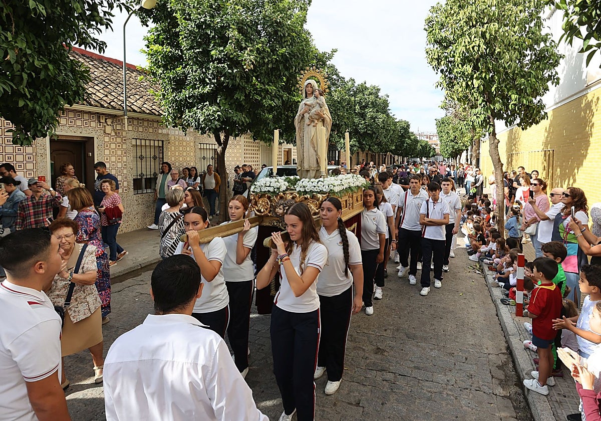 La procesión escolar de la Virgen de la Merced, en 2023