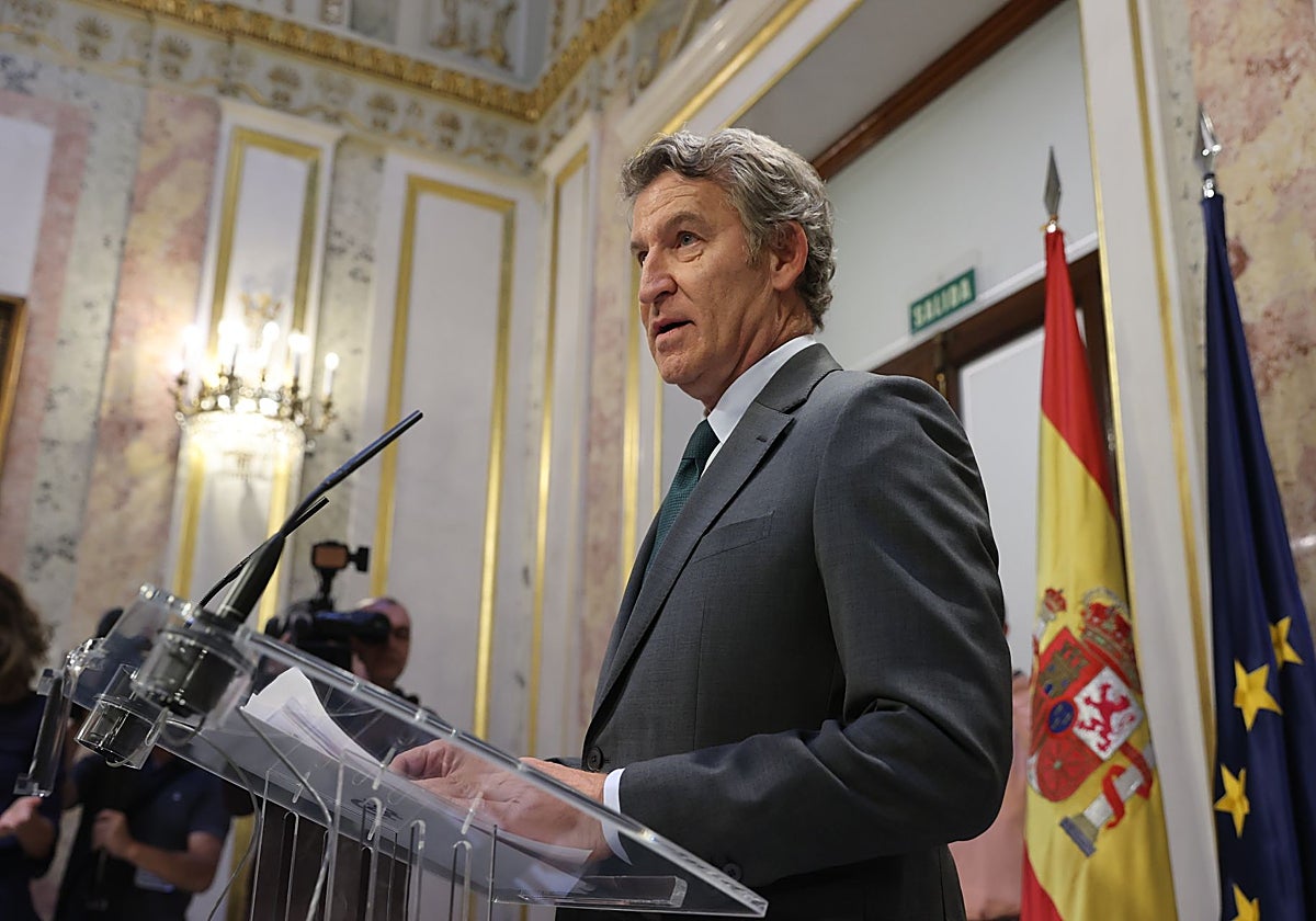 Alberto Núñez Feijóo, este miércoles en el Congreso