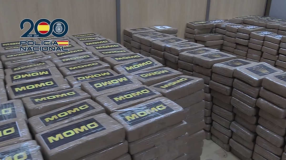 Imagen de un cargamento de cocaína intervenido al Cartel del Puerto de Valencia