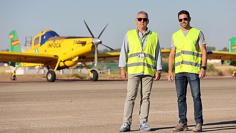 Los pilotos del Infoca Ignacio Fraile y Sergio Álvarez