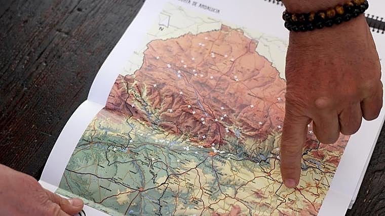 Mapa marcado por la BIIF con incendios registrados