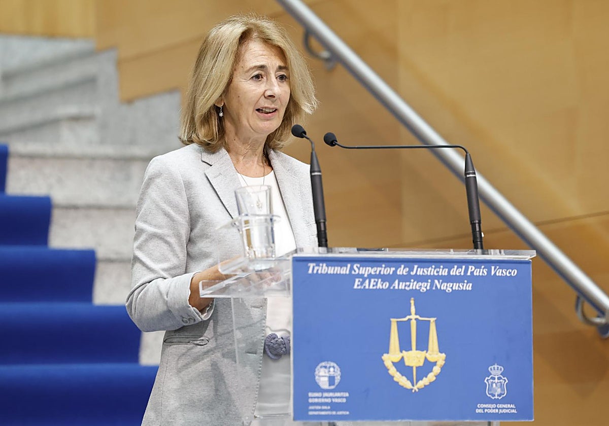 La Fiscal Superior del País Vasco, Carmen Adán, el viernes pasado durante la apertura del año judicial