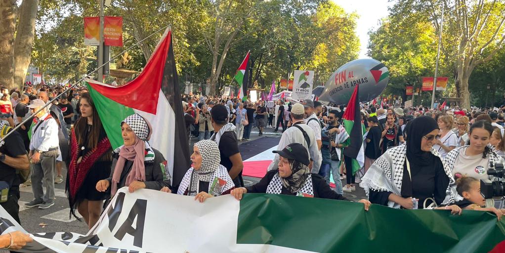 Madrid se manifiesta en apoyo a Palestina: «¡No es una guerra, es un genocidio!»