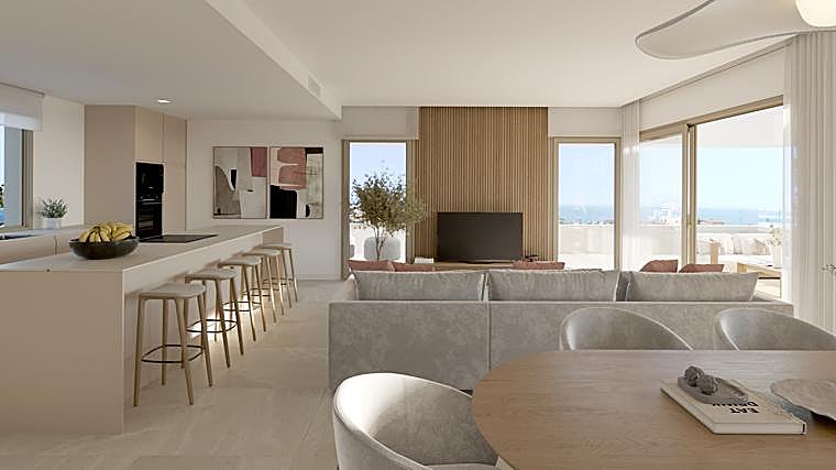 Infografía del aspecto que tendrá una de las vivienads de la promoción 'Riviera Hill' en Mijas