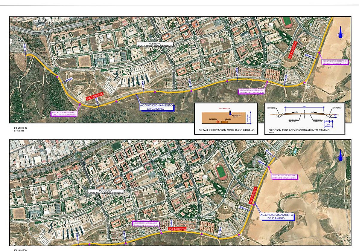 El itinerario peatonal que se va a recuperar discurre por la Vía Tarpeya del barrio del Polígono