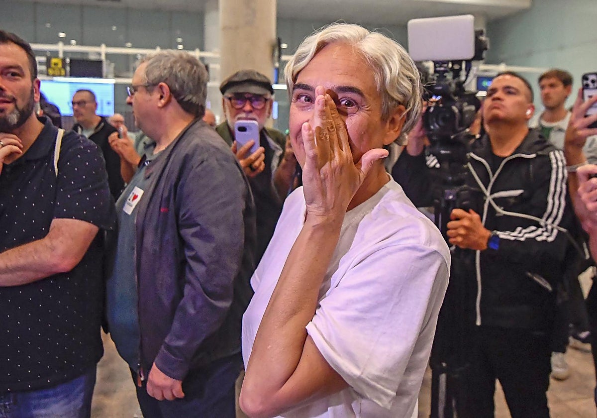 Ada Colau, a su llegada al Aeropuerto de Barcelona