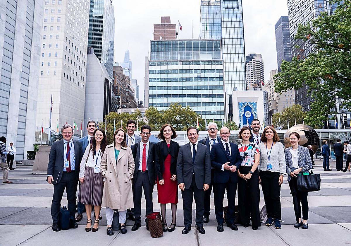 El ministro Albares y el equipo con el que fue a la Semana Ministerial de la ONU