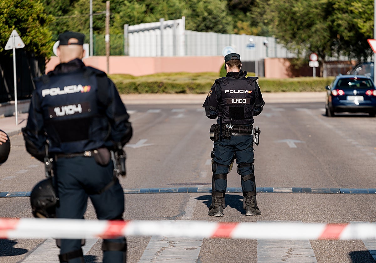 Agentes de la Policía Nacional, en Madrid