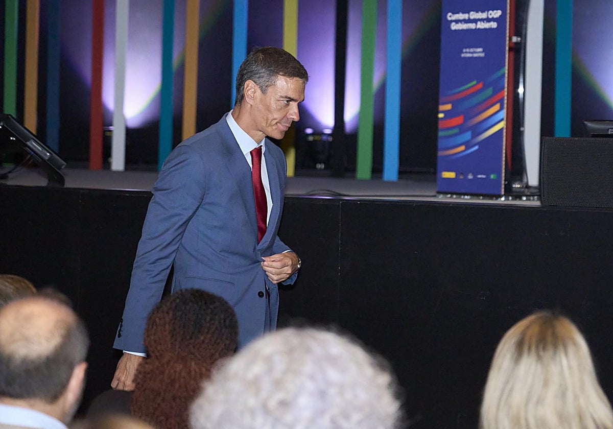 Sánchez, durante la inauguración de la IX Cumbre Global de la Alianza de Gobierno Abierto