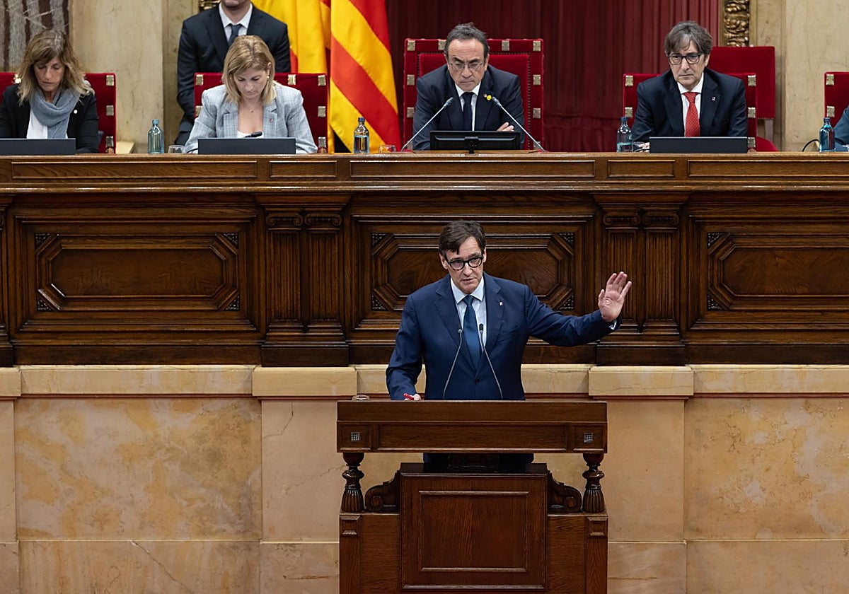 Salvador Illa, durante el debate de política general en el Parlament