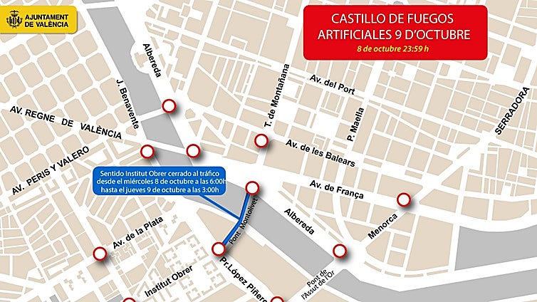 Castillo de fuegos artificiales hoy en Valencia por el 9 de octubre: nuevo horario y dónde verlo