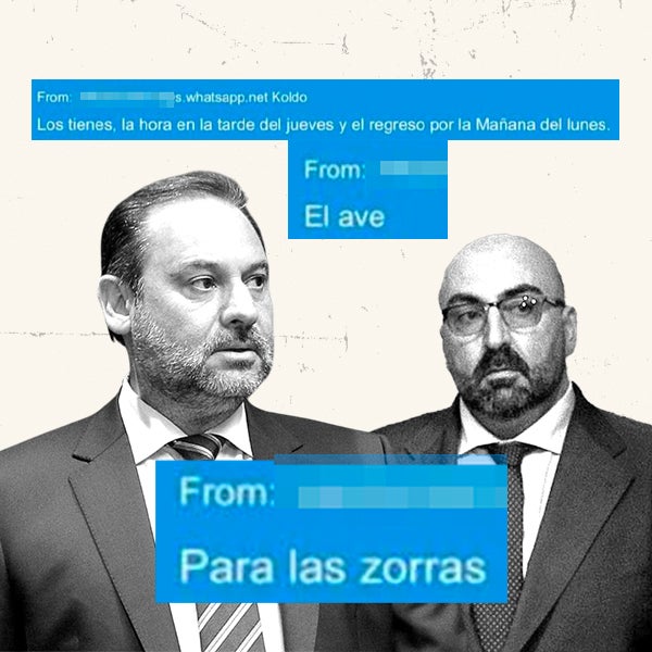 La UCO halla centenares de mensajes sobre mujeres y pagos entre Koldo y Ábalos: «Los tienes [los billetes] de AVE para las zorras»