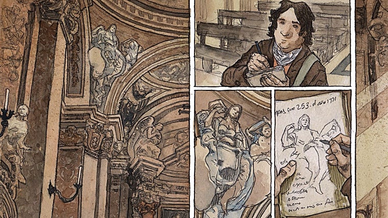 Detalle de una de las ilustraciones de 'El pacto de Goya'