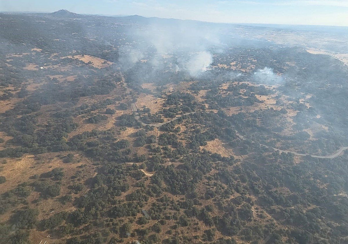 Imagen aérea del incendio en Almorox, en Toledo