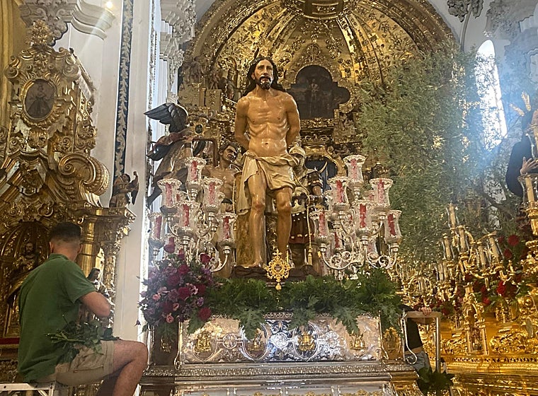 Nuestro Padre Jesús de la Columna, de Lucena, en la iglesia de San Francisco, el viernes