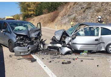 Dos fallecidos al chocar frontalmente un coche y una furgoneta en Montorio (Burgos)