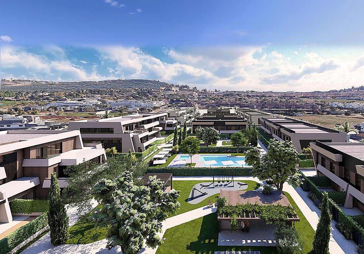 El nuevo residencial está situado bajo La Arruzafa en el Plan Parcial O-1 de la zona norte