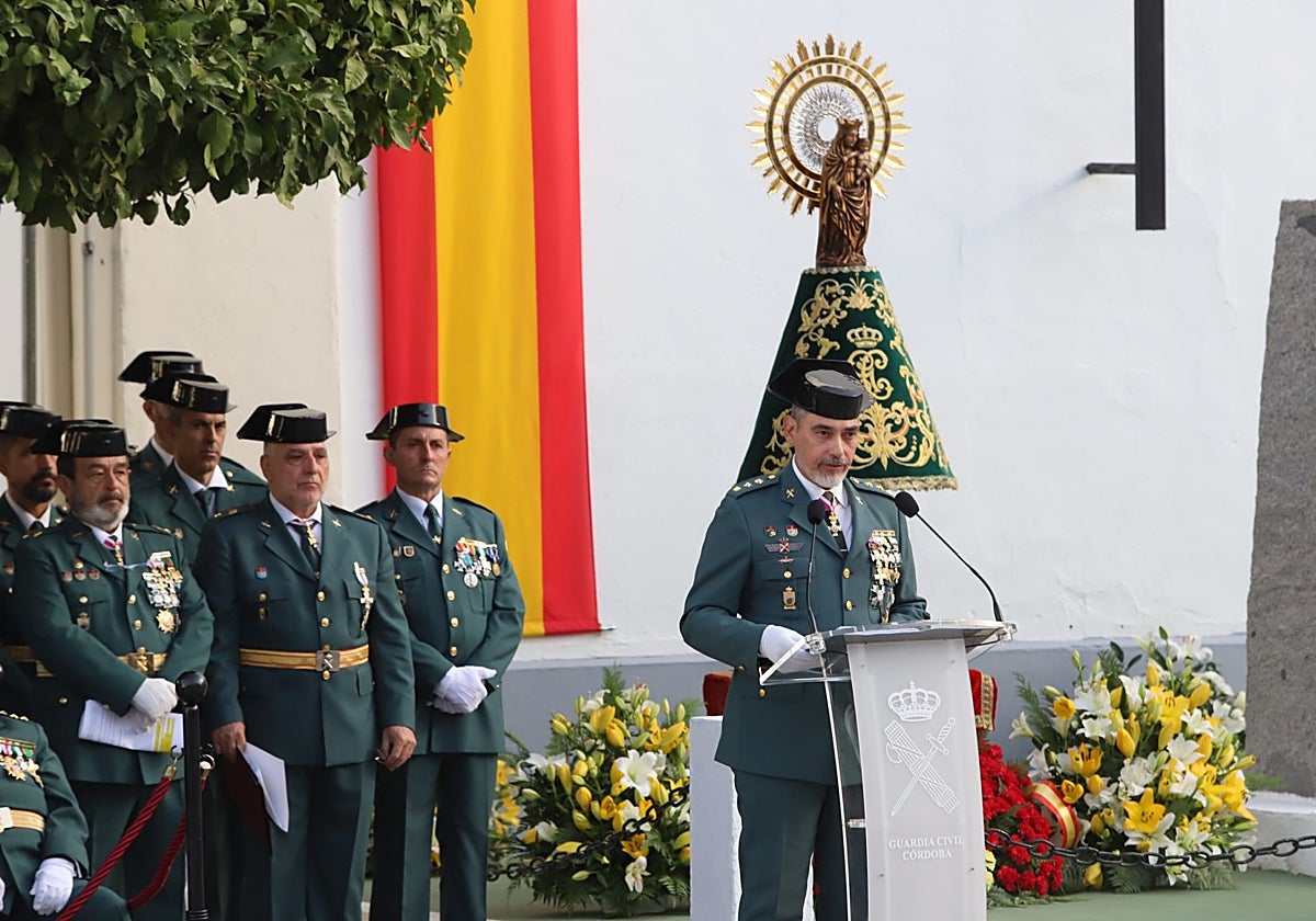 El coronel Ramón María Clemente en los actos de la Patrona en el acuartelamiento de La Victoria