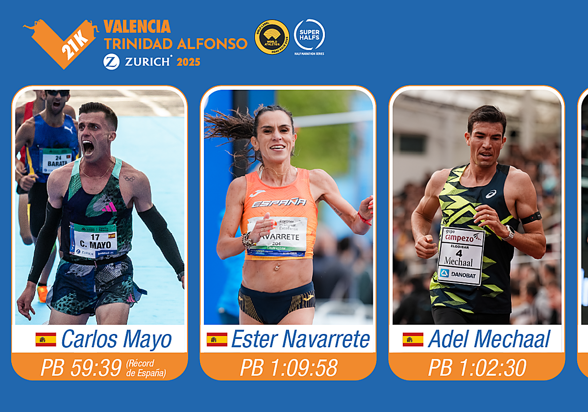 Imagen de los atletas con mejores tiempos de la 21k