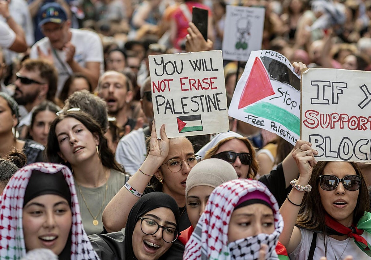 Manifestación pro Palestina en Barcelona