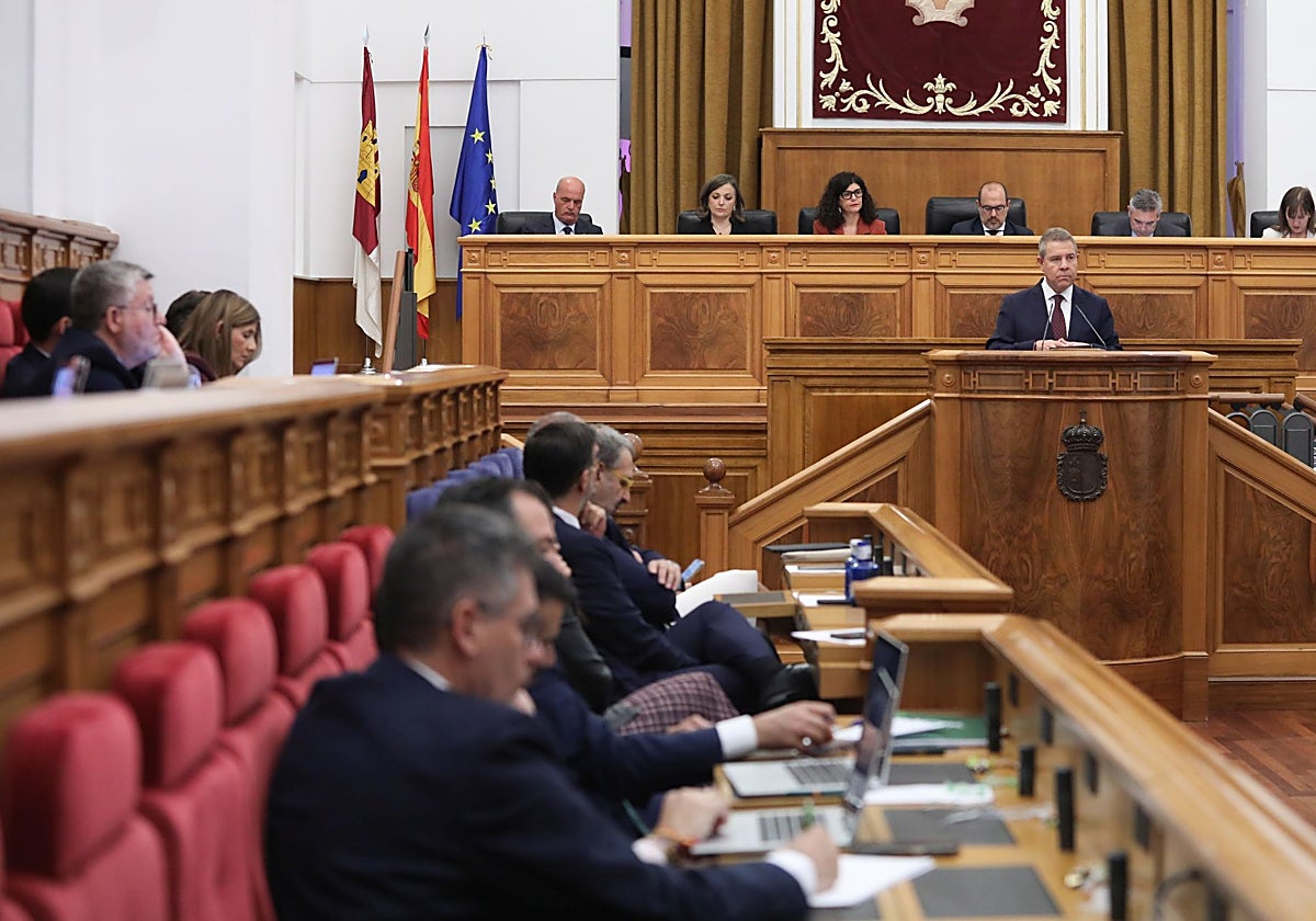 Emiliano García-Page, durante el Debate sobre el Estado de la Región