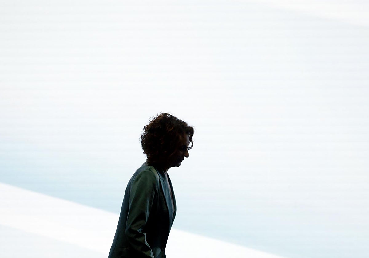 La vicepresidenta primera del Gobierno y ministra de Hacienda, María Jesús Montero, durante la inauguración del foro internacional World in Progress (WIP), este lunes en Barcelona