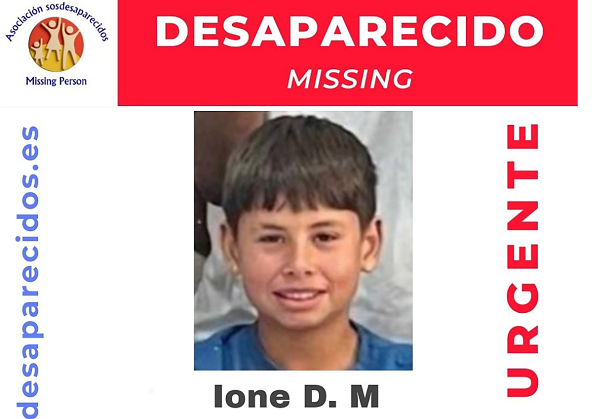 Cartel de aviso de desaparición de  menor