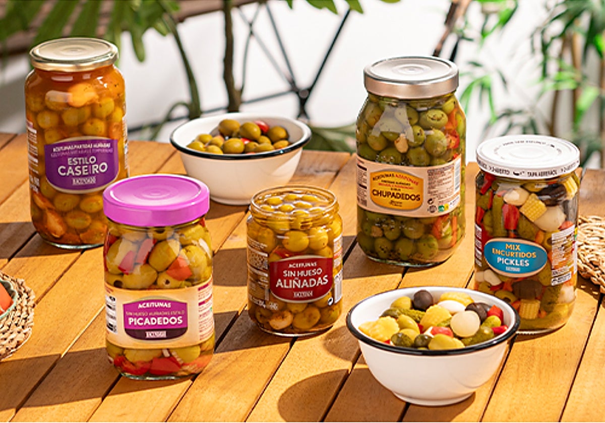 Imagen de aceitunas a la venta en supermercados de Mercadona