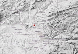 Imagen del Instituto Geográfico Nacional que muestra el epicentro del seísmo