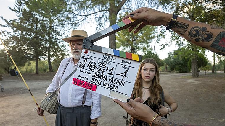 Nacho Novo y María Schwinning durante el rodaje