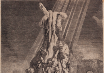 La obra «Descendimiento de la Cruz» en la exposición de Rembrandt en el Thyssen de Málaga