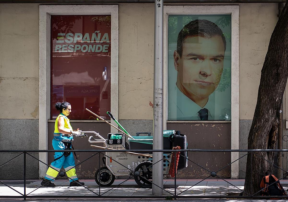 Imagen del exterior de la sede del PSOE en Ferraz