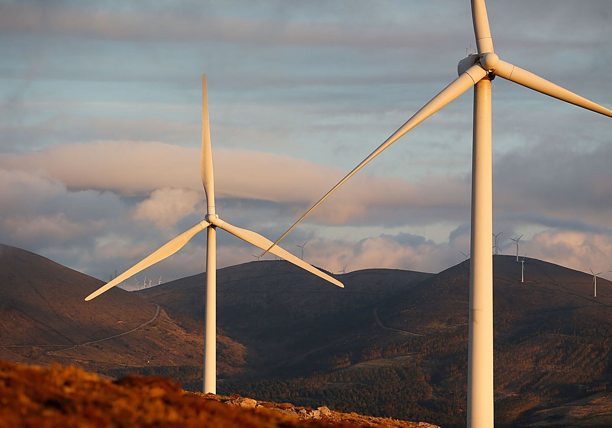 Parque eólico en Muras (Lugo),en una imagen de archivo