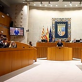 Azcón culpa del riesgo de inestabilidad en Aragón a otra «pinza»: «El Vox que bloquea es el Vox que quiere Pedro Sánchez»