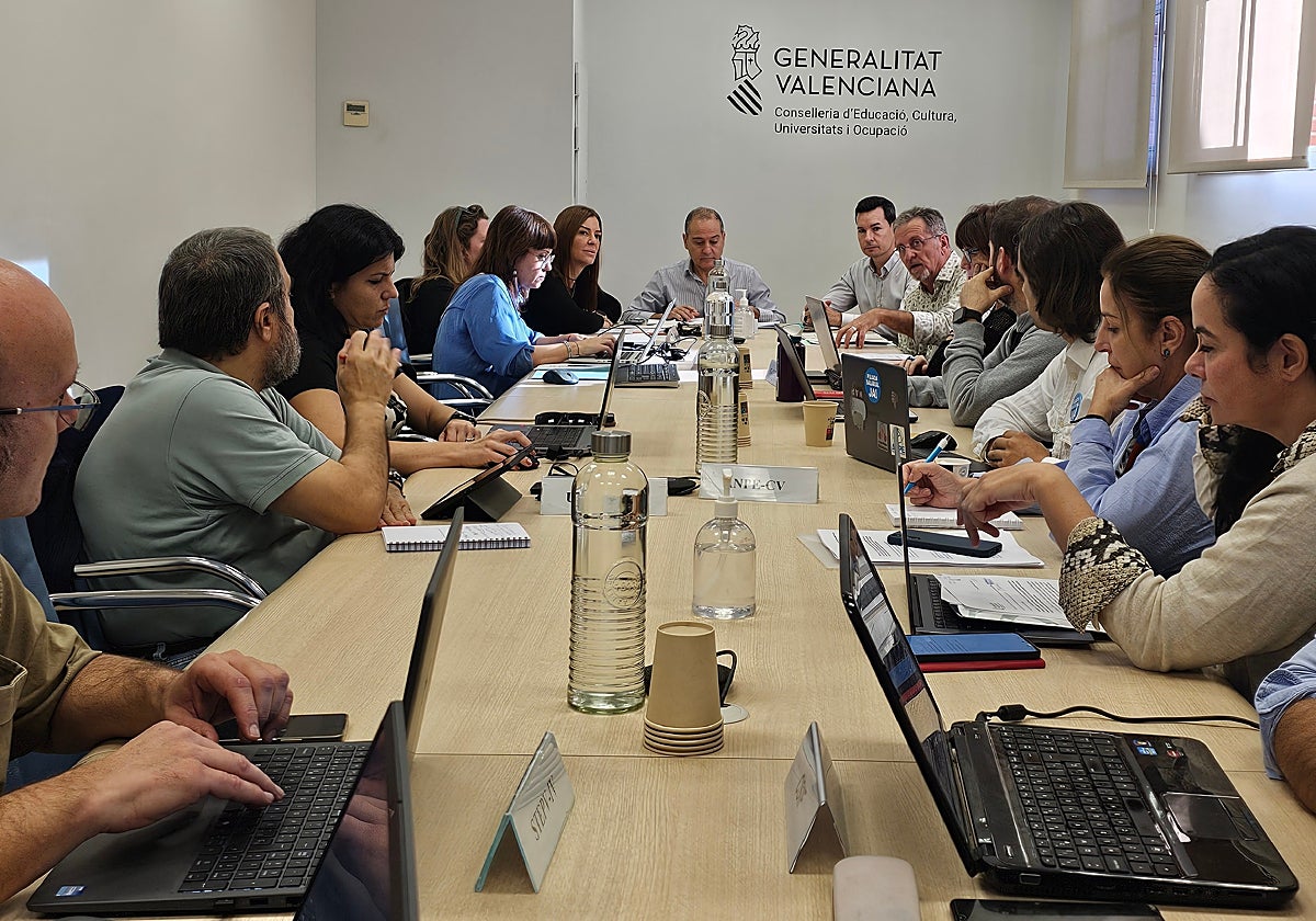 Imagen de la reunión de la Mesa Sectorial de la Conselleria de Educación de la Comunidad Valenciana